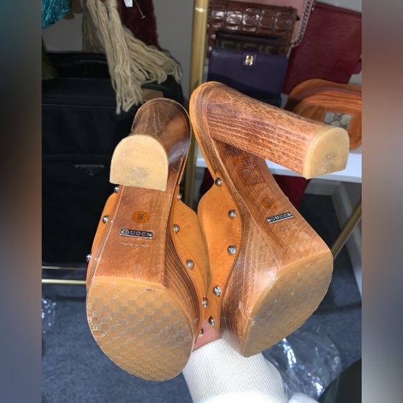 Gucci Horsebit Wood Sandal Mules 👡🔥